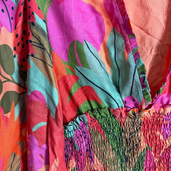 NEW FARM RIO SWEET FOREST LONG SLEEVE MINI DRESS LARGE 🌸🌹🌺 - Picture 5 of 6